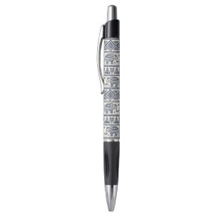 Stylo Motif ethnique bleu d'éléphant