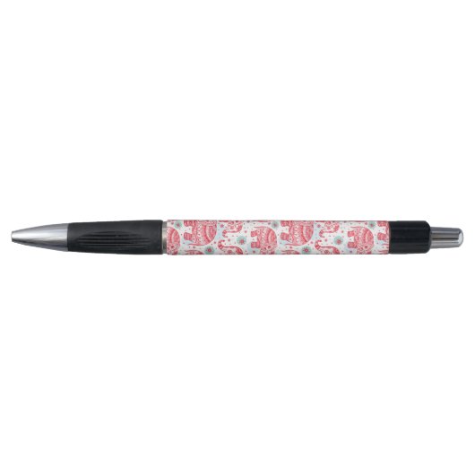 Stylo Motif ethnique rouge d'éléphant (Devant)