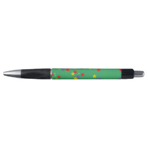 Stylo Motif Étoiles Vertes