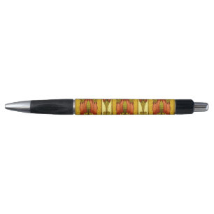 Stylo Motif floral Art Nouveau rouge de tulipe vintage