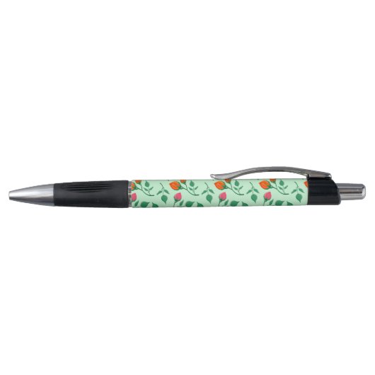 Stylo Motif floral avec fleurs roses colorées (Haut)