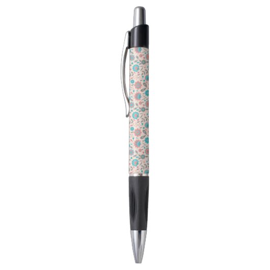 Stylo Motif floral d'art populaire turquoise et de (Haut (Vertical))