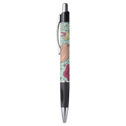 Stylo Motif floral de bande dessinée avec des oiseaux (Haut (Vertical))