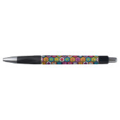 Stylo Motif géométrique coloré avec des hexagones (Devant)