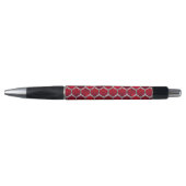 Stylo Motif géométrique rouge et argent (Devant)