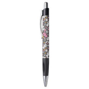 Stylo motif gris de kawaii