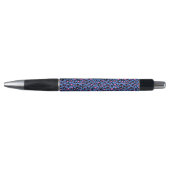 Stylo Motif léopard en framboise sur bleu électrique (Devant)