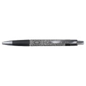 Stylo Motif Mandala noir et blanc avec nom (Dos)