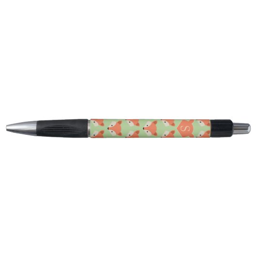 Stylo Motif mignon de Fox sur le monogramme vert (Devant)