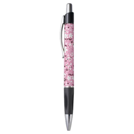 Stylo motif mignon de rose d'oiseaux et de fleurs (Haut (Vertical))