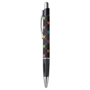Stylo Motif multicolore avec des crânes