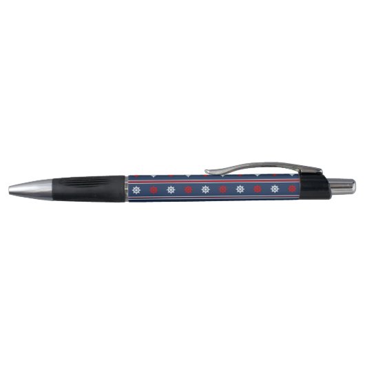 Stylo Motif nautique blanc et bleu rouge (Haut)