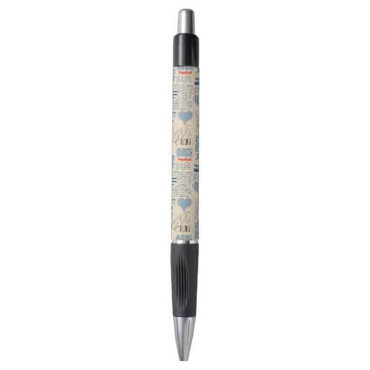Stylo Motif nautique de journal (Devant (Vertical))