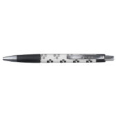 Stylo Motif noir et blanc mignon d'empreintes de pattes (Dos)