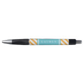 Stylo Motif Orange and Aqua Stripes (Devant)