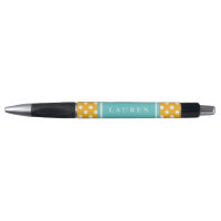 Motif Pois Orange et Aqua