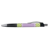 Stylo Motif Pois personnalisé vert et lavande (Haut)