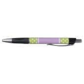 Stylo Motif Pois personnalisé vert et lavande (Bas)