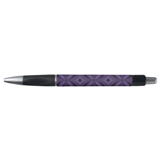 Stylo Motif Rétro de Couleur Violet Foncé (Devant)