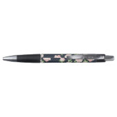 Stylo Motif Rose rose et bleu Vintage Monogramme (Dos)