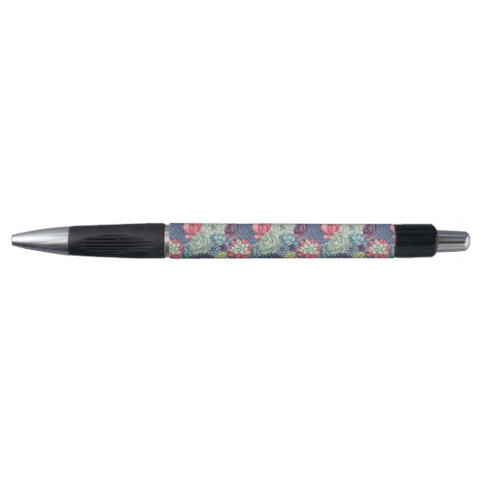 Stylo Motif succulent coloré (Devant)