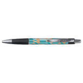 Stylo Motif turquoise et orange de formes (Dos)