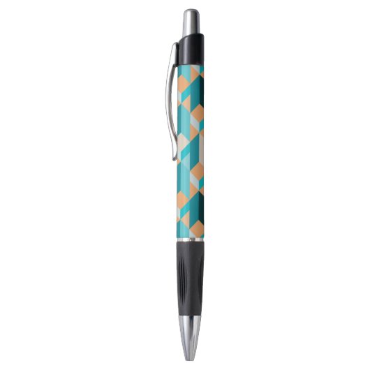 Stylo Motif turquoise et orange de formes (Haut (Vertical))