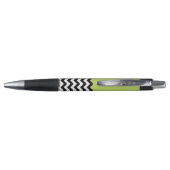 Stylo Motif Zigzag noir et blanc, Chevron, Vert (Dos)