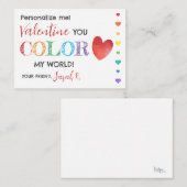 Stylo navette de la Saint-Valentin Carte de classe (Devant / Derrière)