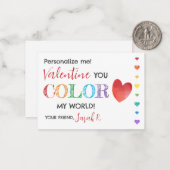 Stylo navette de la Saint-Valentin Carte de classe (Devant/Arrière en situation)