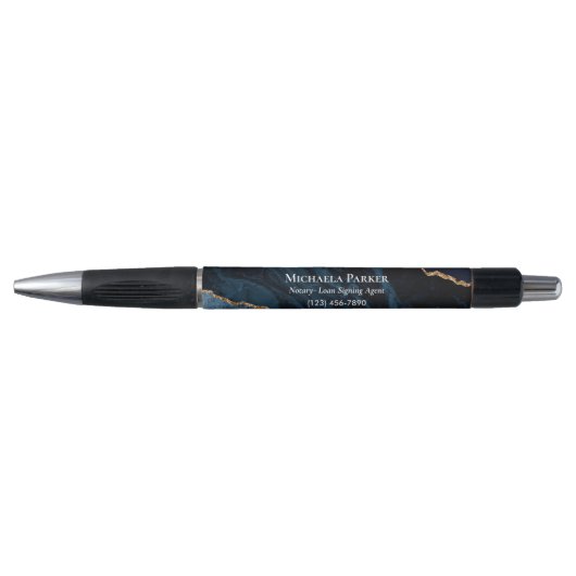 Stylo Navy bleu agate stylée professionnelle affaires (Devant)