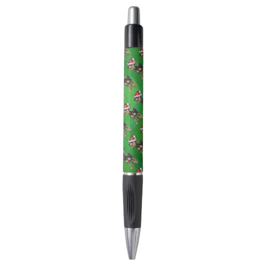 Stylo Noël Chihuahua sur vert (Devant (Vertical))