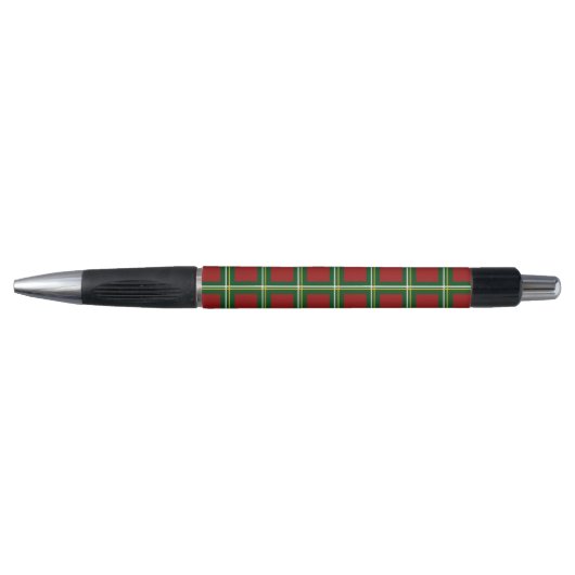 Stylo Noël Rouge Vert Grand Chèque Plaid (Devant)