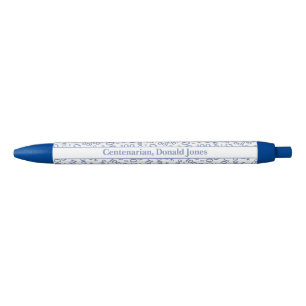 Stylo Noir 100e anniversaire Numéro d'âge Motif Bue/Whlte