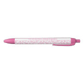 Stylo Noir 100e anniversaire Numéro d'âge Motif rose/blanc (Bas)