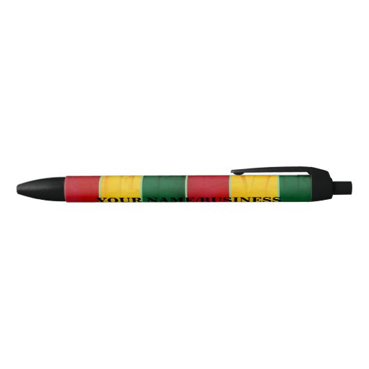 Stylo Noir 30 rayures de reggae (Haut)