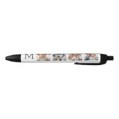 Stylo Noir 4 Collage photo avec Monogramme Initial - Blanc (Bas)