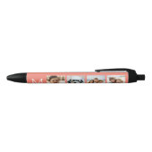 Stylo Noir 4 Collage photo avec Monogramme initial - Corail (Haut)