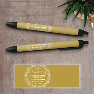 Stylo Noir 50e anniversaire du Mariage Personnalisé