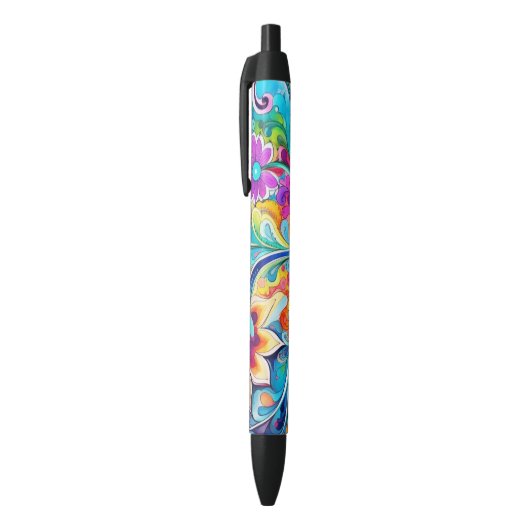 Stylo Noir 70s 60s Psychedelic Hippy Retro Hip (Haut (Vertical))