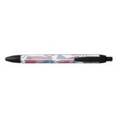 Stylo Noir 80s Abstrait lunaire | Dusty Mauve rose et bleu (Dos)