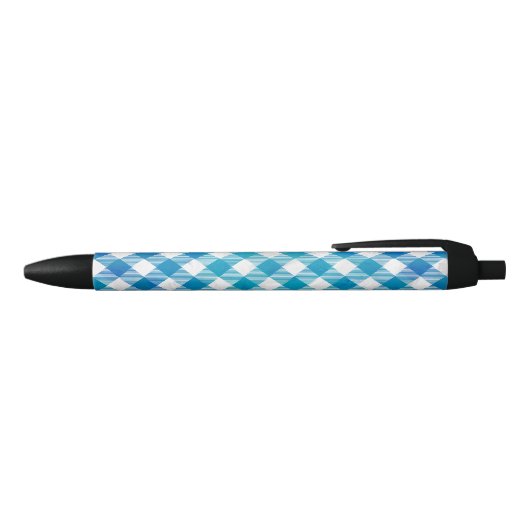 Stylo Noir à damiers Buffalo Plaid bleu et blanc (Haut)