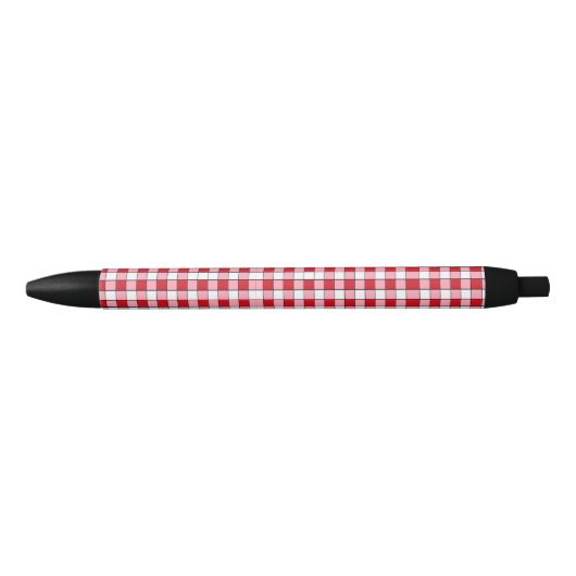 Stylo Noir à damiers Red White Strips Basic Fun (Devant)