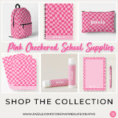 Stylo Noir À damiers rose preppy