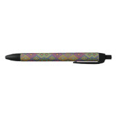 Stylo Noir A pen with a colorful geometric pattern  (Bas)