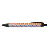 Stylo Noir A pen with a colorful geometric pattern  (Haut)