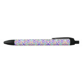 Stylo Noir A pen with a vibrant floral pattern on its barrel (Haut)