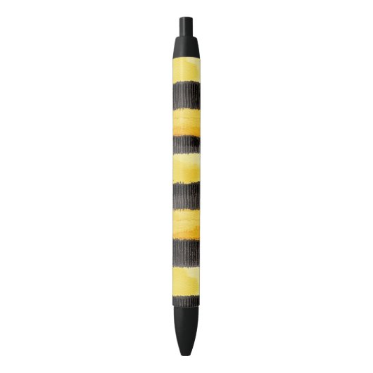 Stylo Noir Abeille de miel Noir Jaune (devant Vertical)