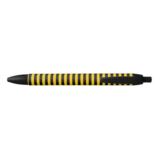 Stylo Noir Abeille douce Jaune et Noir rayé (Dos)