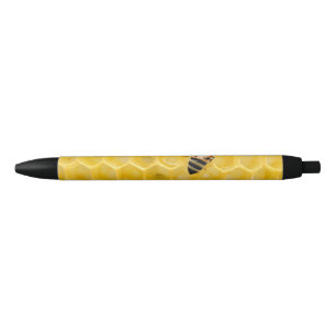 Stylo Noir abeille et nid d'abeille